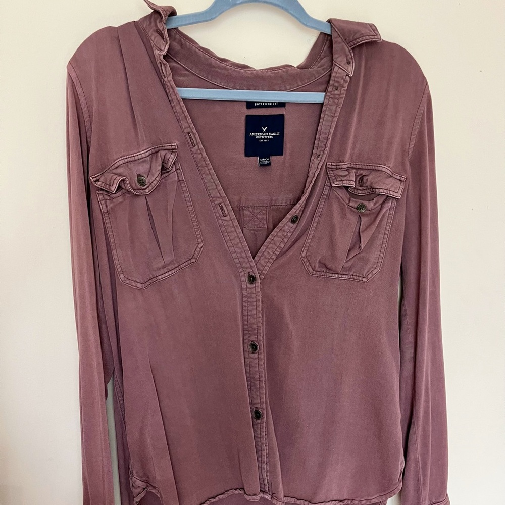 American Eagle Oversized Boyfriend Button Up